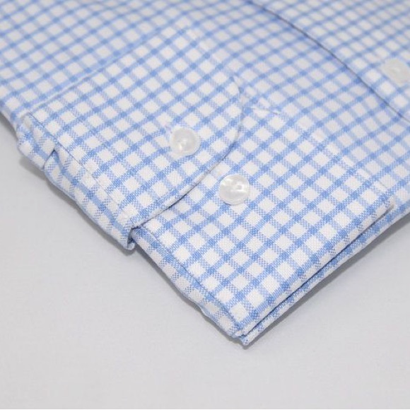 Blue Checkered Men's Shirt - Picture 3 of 4